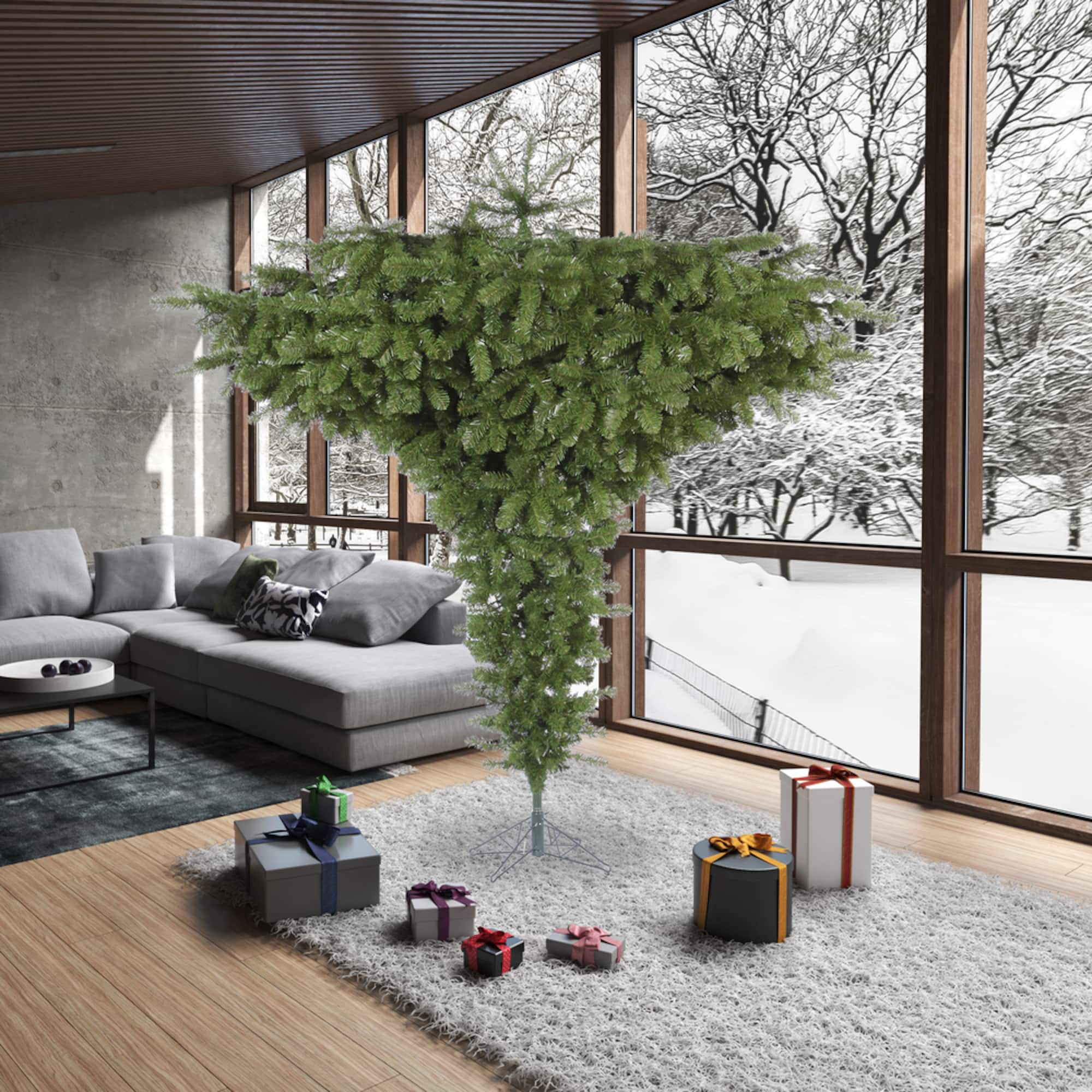 7.5ft. Unlit Upside Down Artificial Christmas Tree
